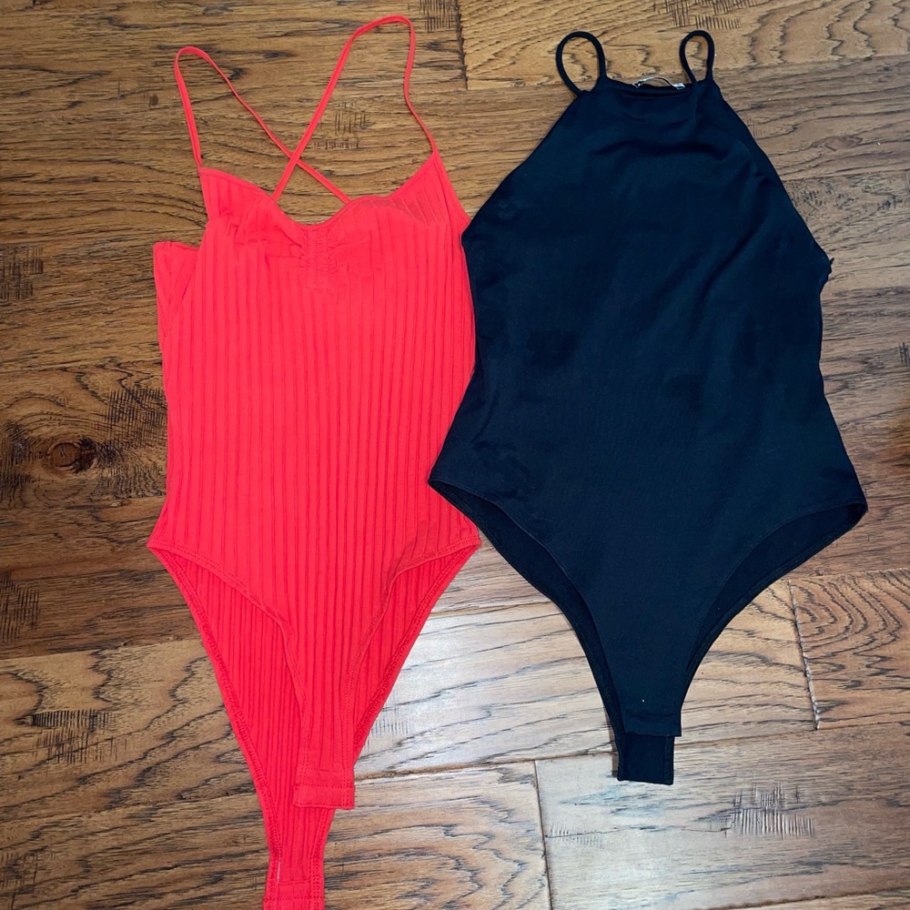 Zara Women fitted Bodysuits (2) size Medium